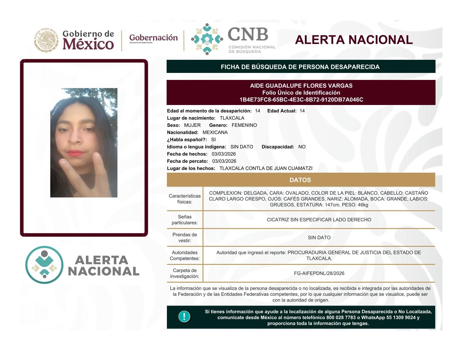 
    
        AIDE GUADALUPE FLORES VARGAS
    
    