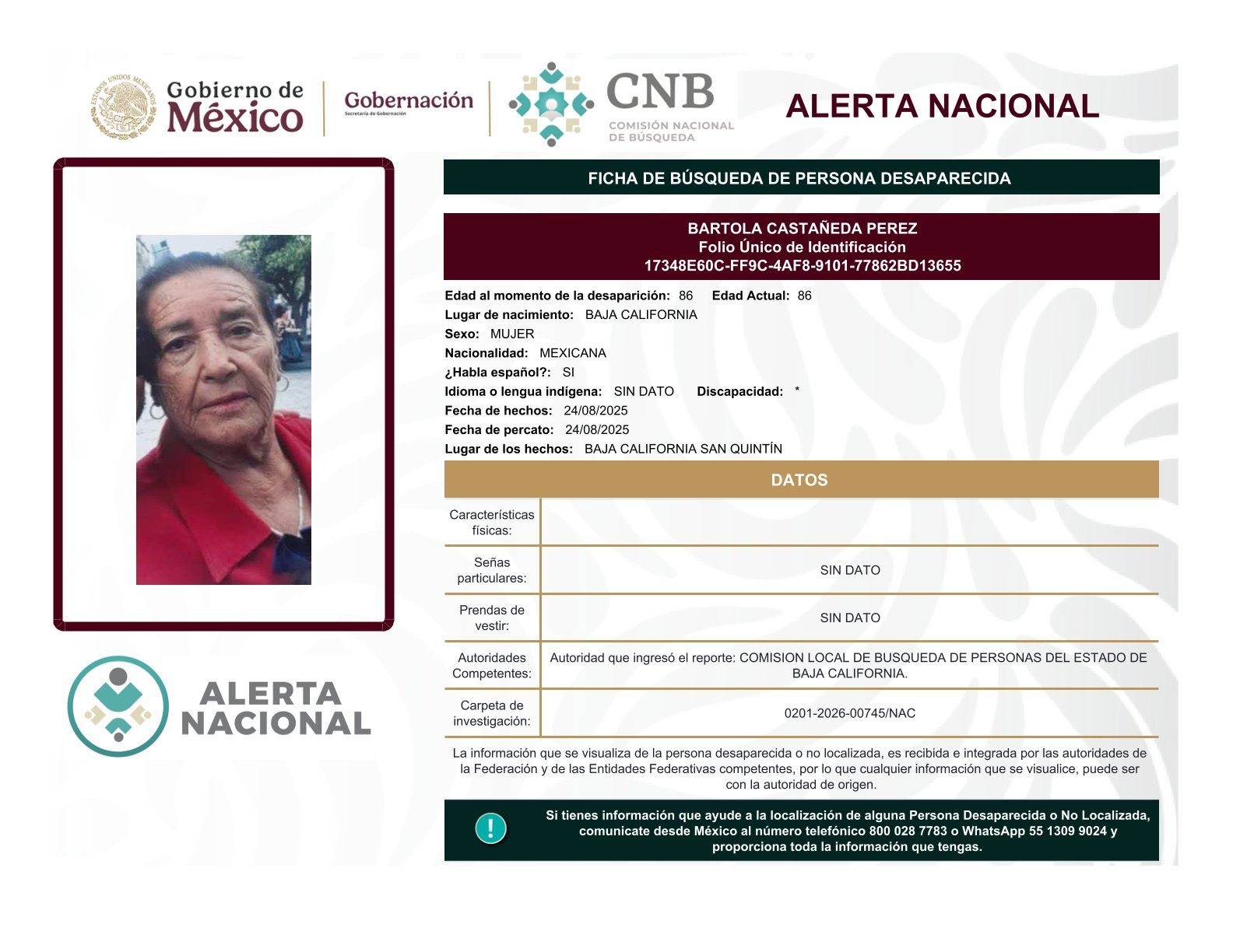 
    
        BARTOLA CASTAÑEDA PEREZ
    
    