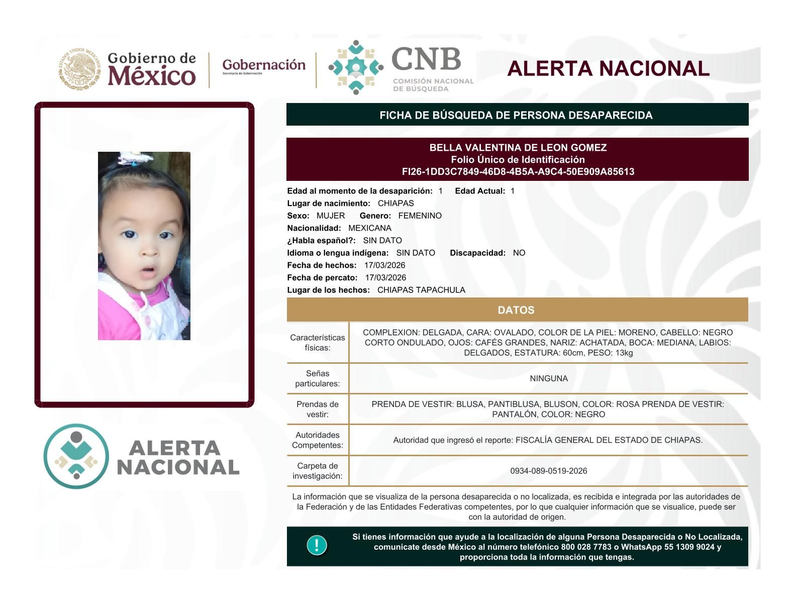 
    
        BELLA VALENTINA DE LEON GOMEZ
    
    