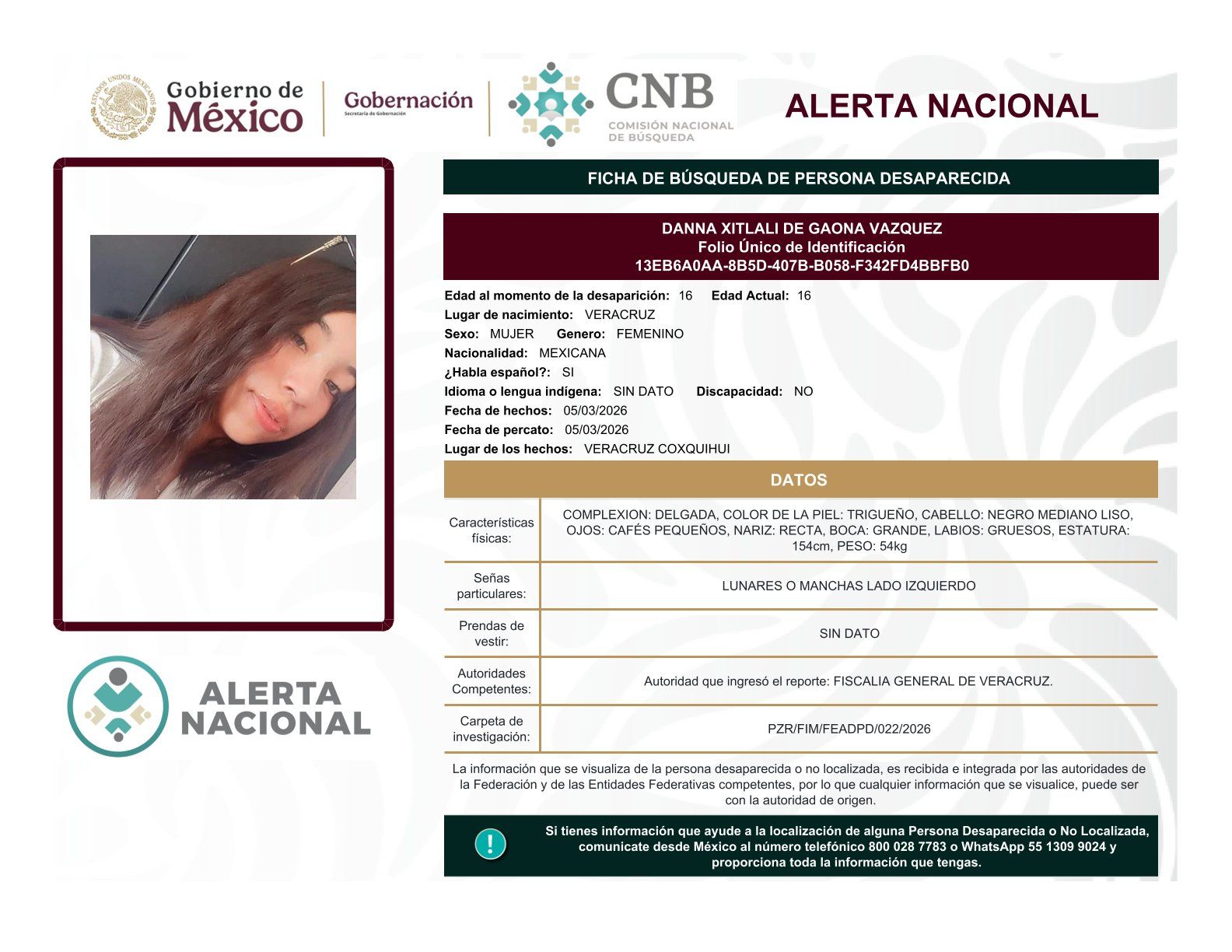 
    
        DANNA XITLALI DE GAONA VAZQUEZ
    
    