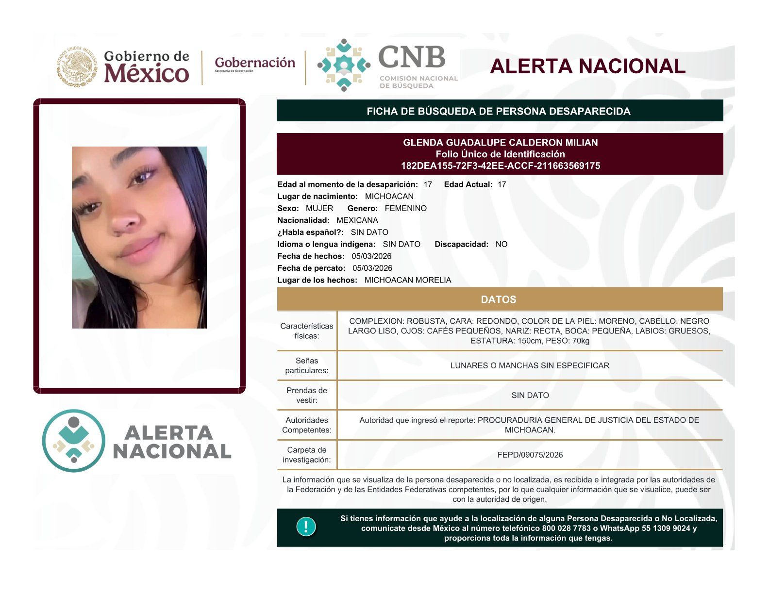 
    
        GLENDA GUADALUPE CALDERON
    
    