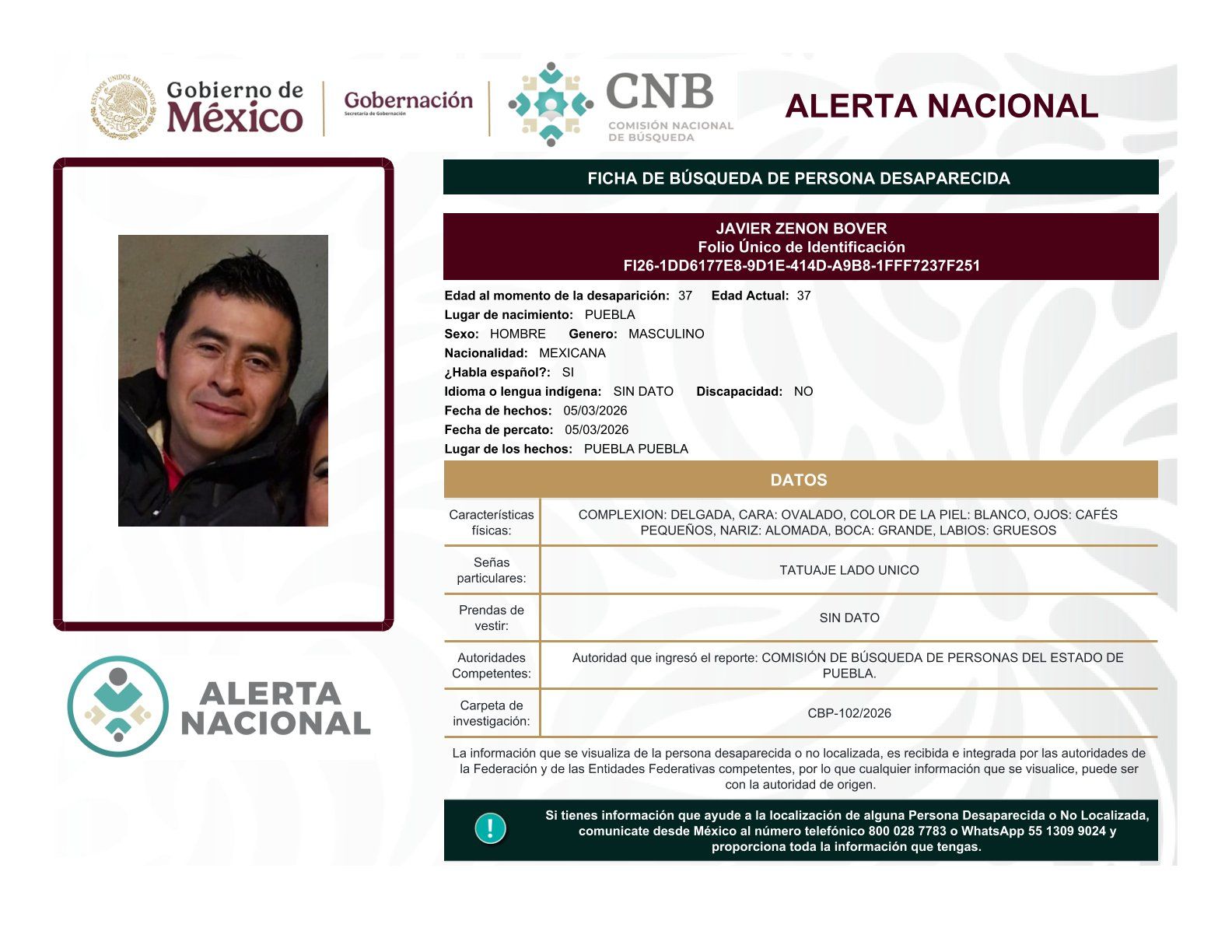 
    
        JAVIER ZENON BOVER
    
    