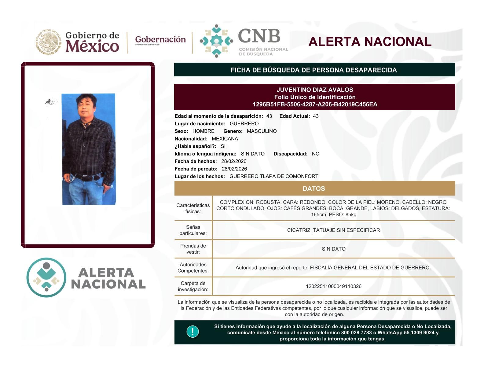 
    
        JUVENTINO DIAZ AVALOS
    
    