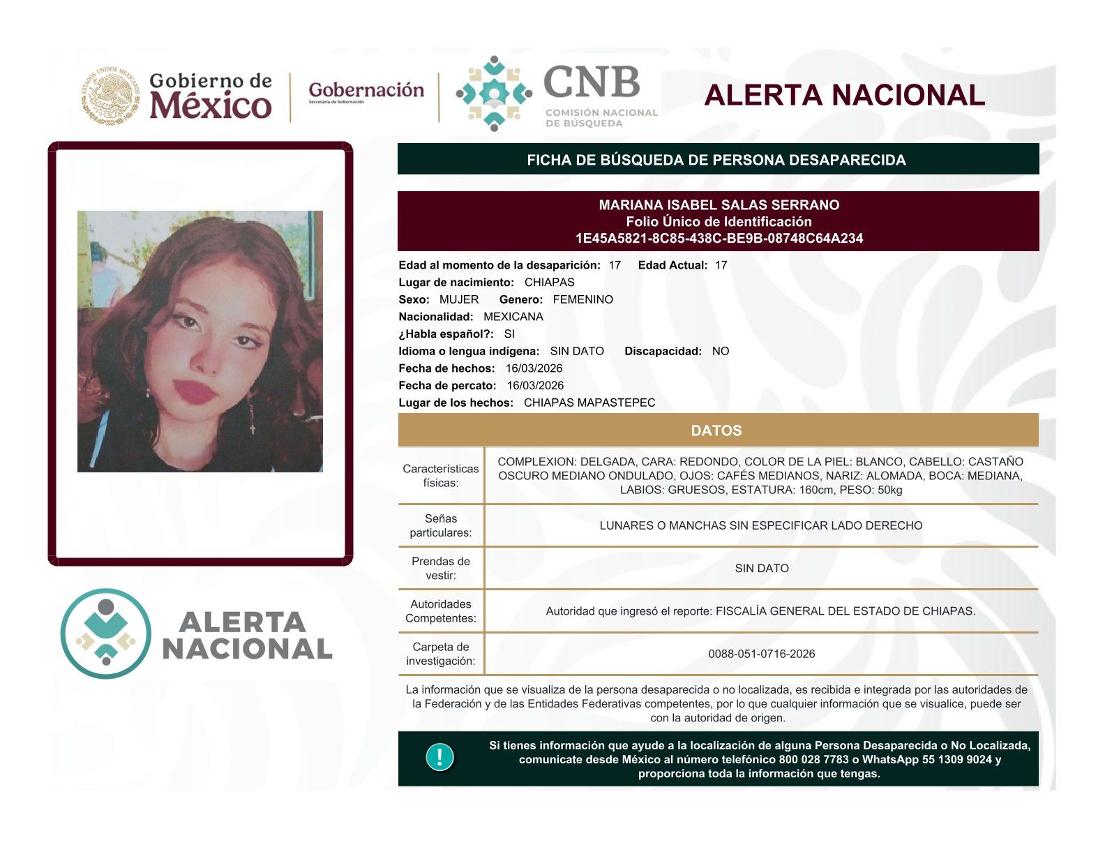 
    
        MARIANA ISABEL SALAS SERRANO
    
    