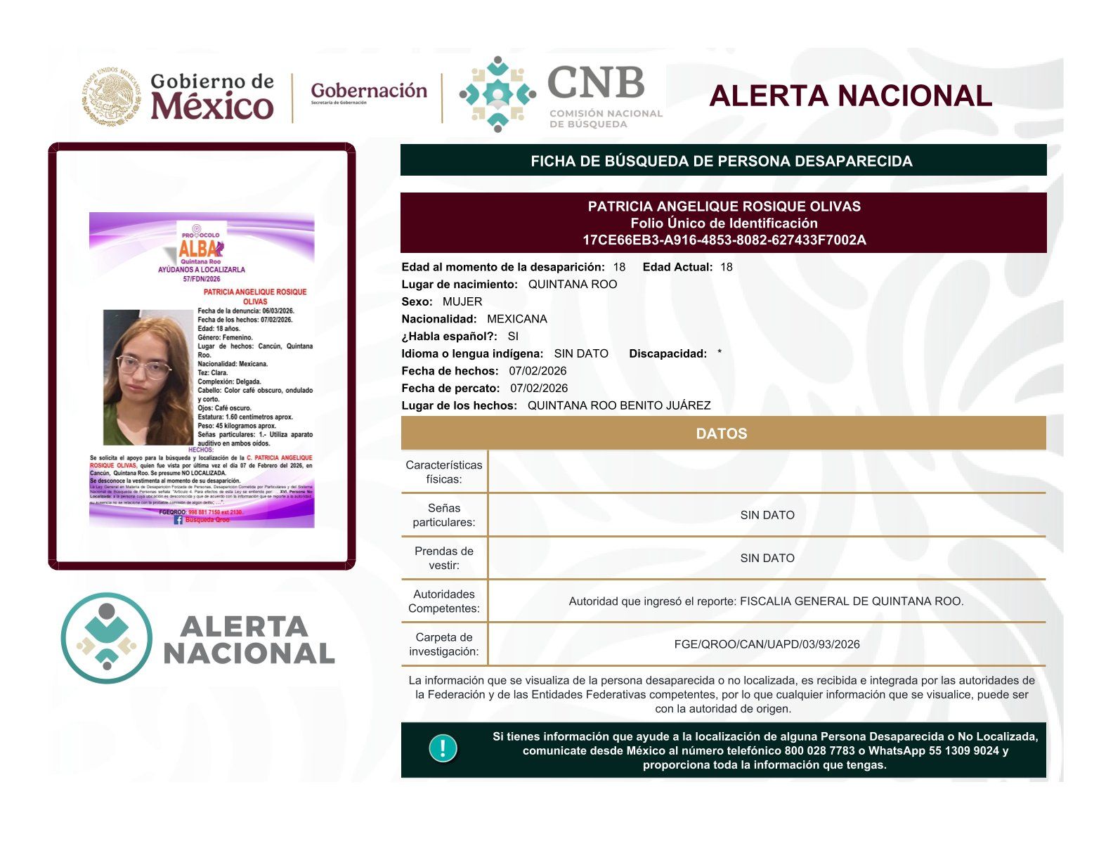 
    
        PATRICIA ANGELIQUE ROSIQUE OLIVAS
    
    