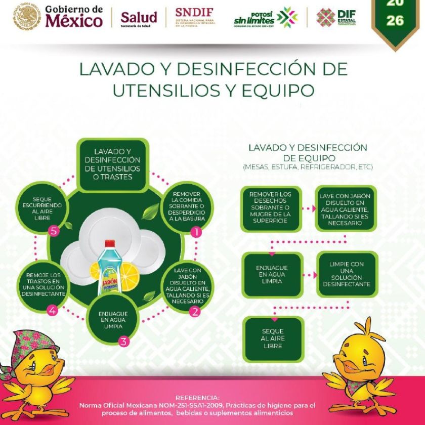 Infografía de Lavado y Desinfección de Trastes
